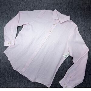 The Men's Store Bloomingdale's Shirt Mens XL Pink 100% Linen Button Up NWT NEW